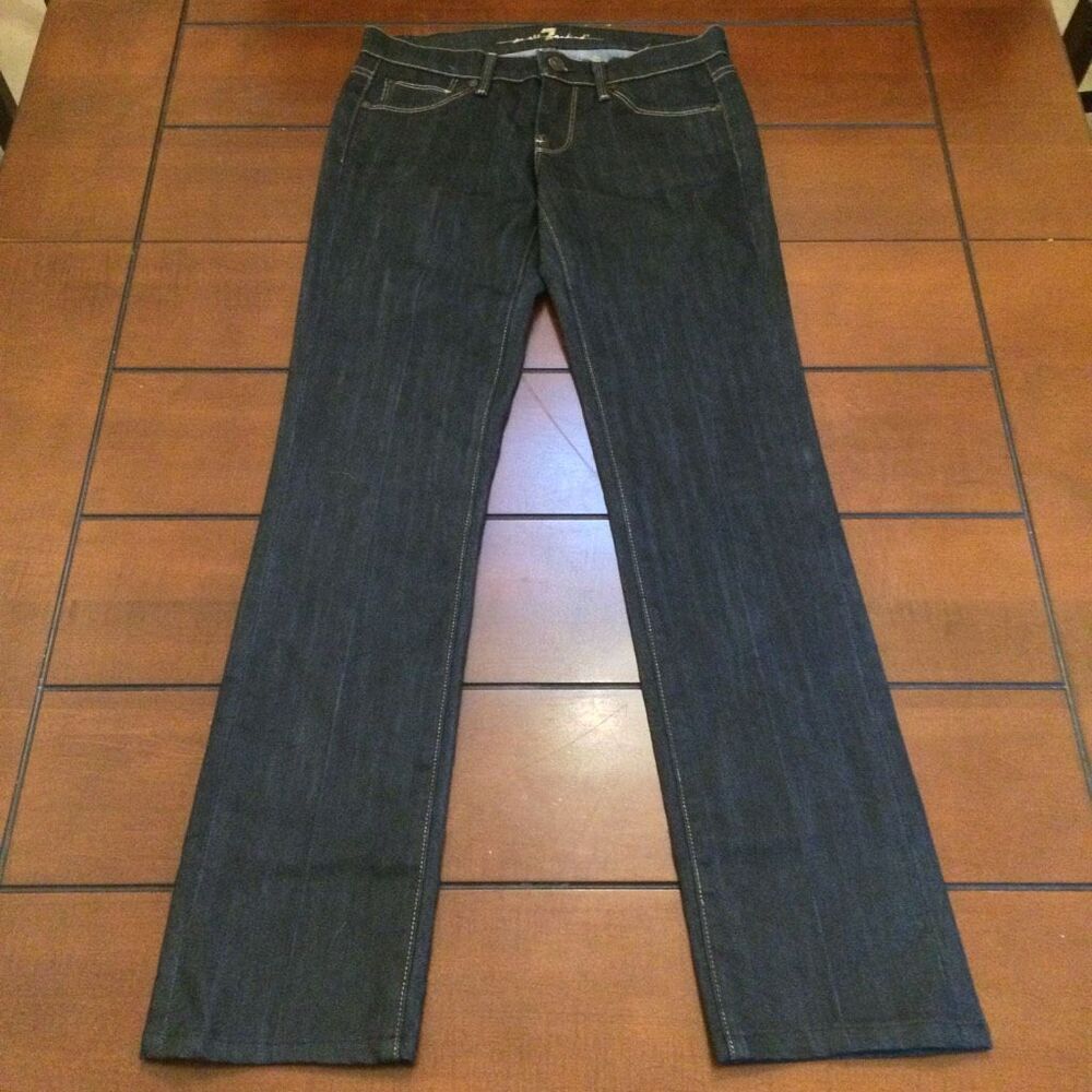 7fam straight dark wash jeans 26